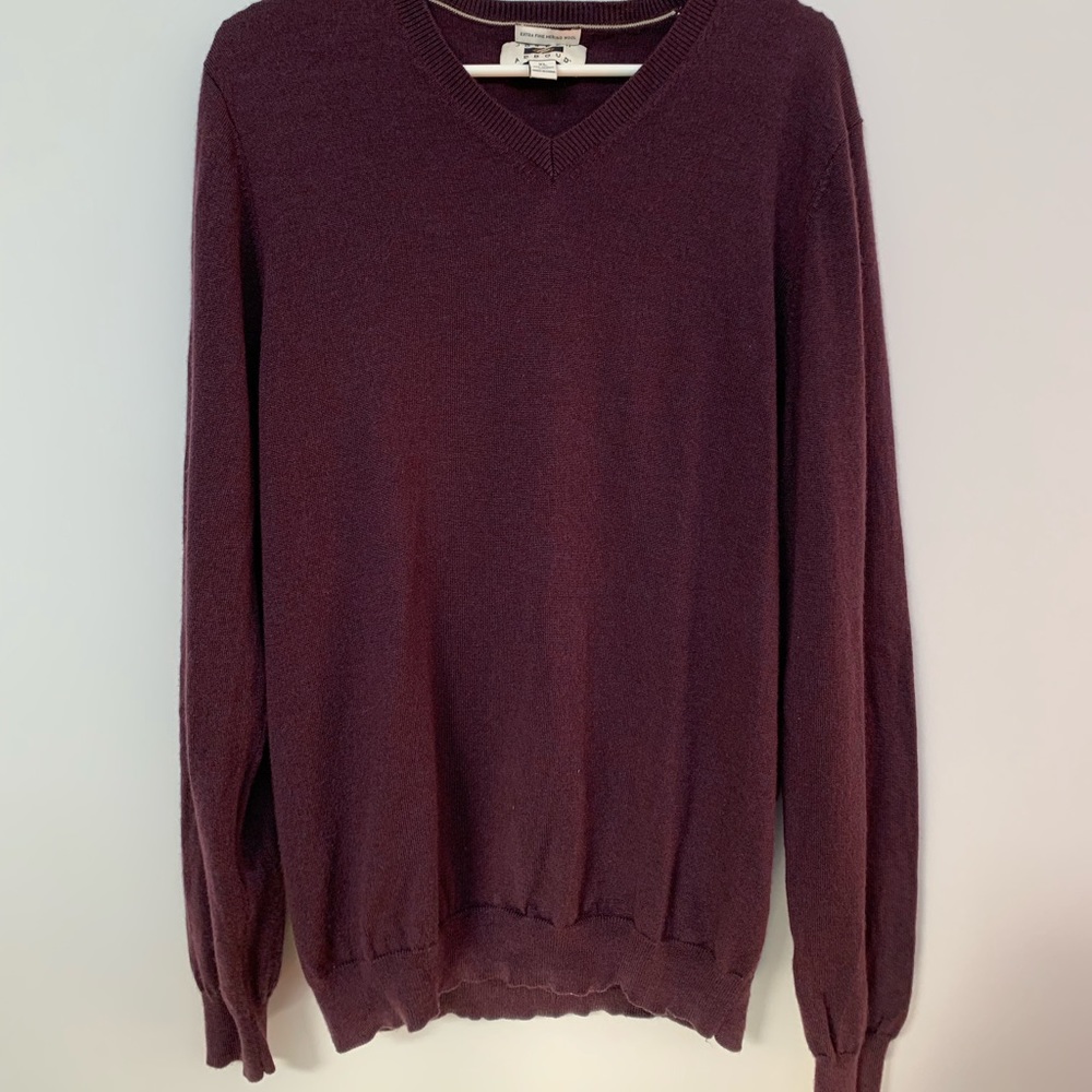Joseph Abbound 100% Extra Fine Merino Wool Pull on Sweater Size XL Red